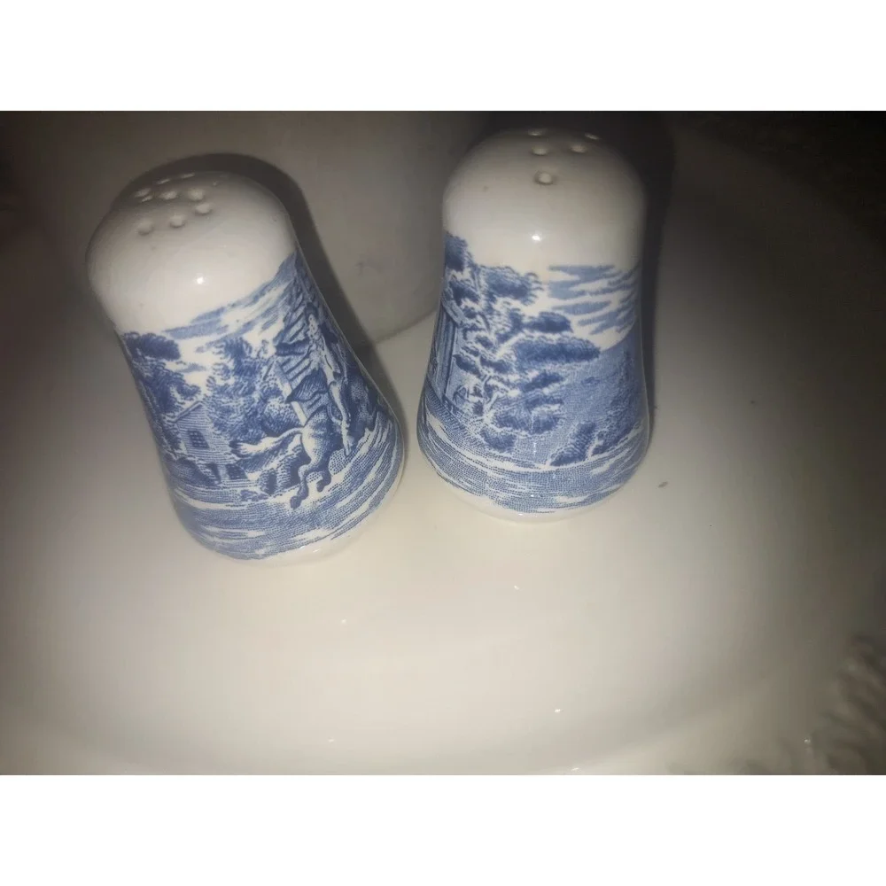 Vintage ironstone Staffordshire Liberty salt and pepper shakers
